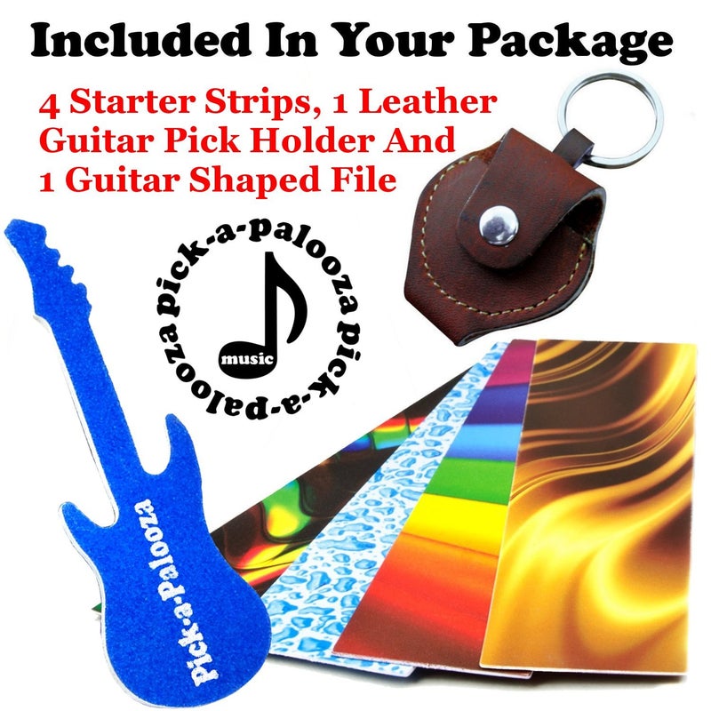 Pick-a-Palooza DIY Guitar Pick Punch - The Premium Guitar Pick Maker and a Leather Key Chain Pick Holder - Gift Pack - Blue - Image 3